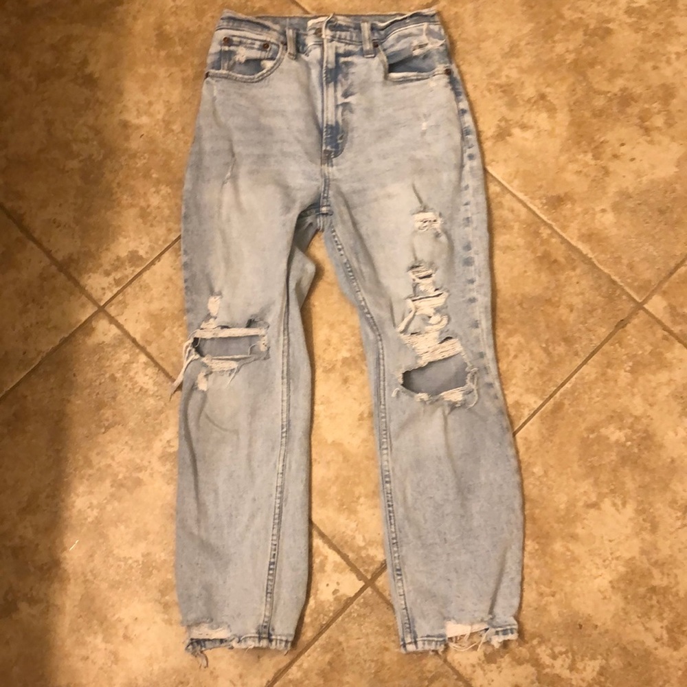 Abercrombie ankle straight high rise
